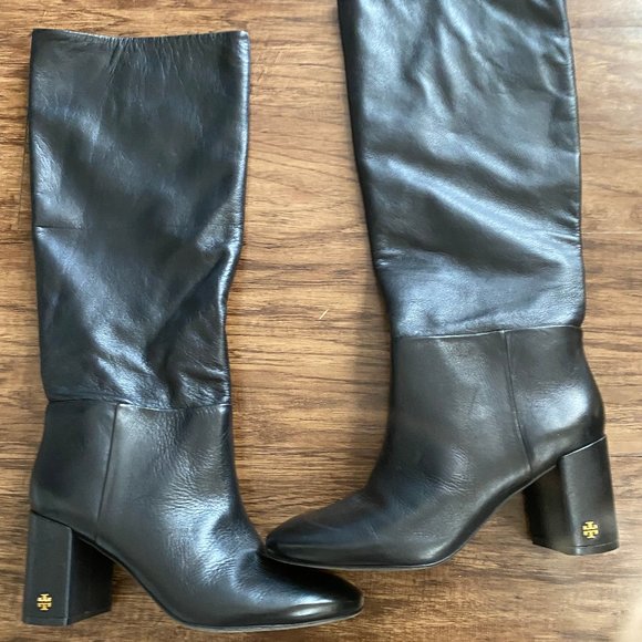 Tory Burch Brooke Slouchy Black Boots 75mm - Picture 1 of 7